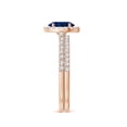 thumbnail image 3 of ANGARA Natural Classic Blue Sapphire and Diamond Bridal Set in 14K Rose Gold for Women (Size-7x5mm) | September Birthstone, Birthday, Anniversary, Jewelry Gift for Women | Natural Blue Sapphire Ring, 3 of 9