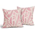 thumbnail image 2 of Pink Leaf Plant Pillow Covers 16X16 Inch Set of 2 Tropical Fern Herbs Botanical Leaves Floral Decorative Pillow Cases Vintage Cushion Case Farmhouse Home Decor for Couch Sofa Porch Outdoor, 2 of 6