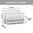 thumbnail image 5 of Oxford Baby Emerson 4-in-1 Convertible Crib, Snow White, GREENGUARD Gold Certified, Wooden Crib, 5 of 12