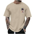 thumbnail image 2 of Fnnxeal Mens T-Shirts, Summer Big and Tall Shirt Graphic Loose Short Sleeves Tees Casual Khaki Shirt for Men Size L, 2 of 4