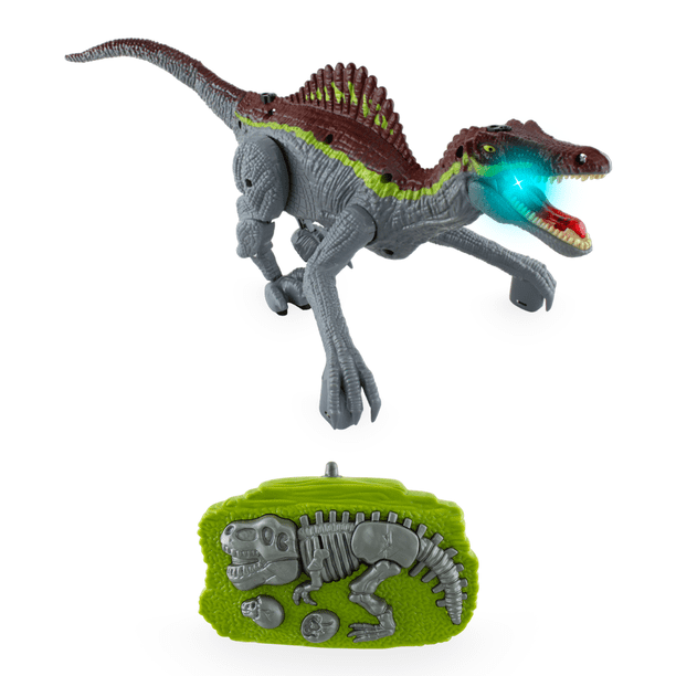 Juguete Dinosaurio con Sensores y Control Remoto con Luces y Sonidos gris Mediano Rm Regalomex