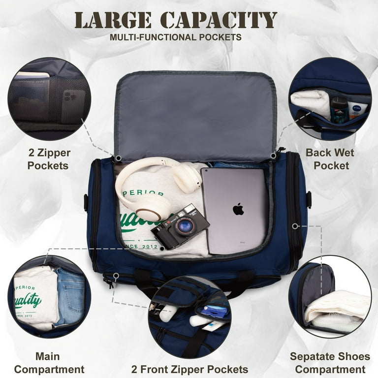 TRIPGEAR 21" 45L Expandable 2-in-1 Gym Duffle Bag for Men, Travel Backpack  with Shoe & Wet Pocket, Overnight Carry-on Bag - Walmart.com
