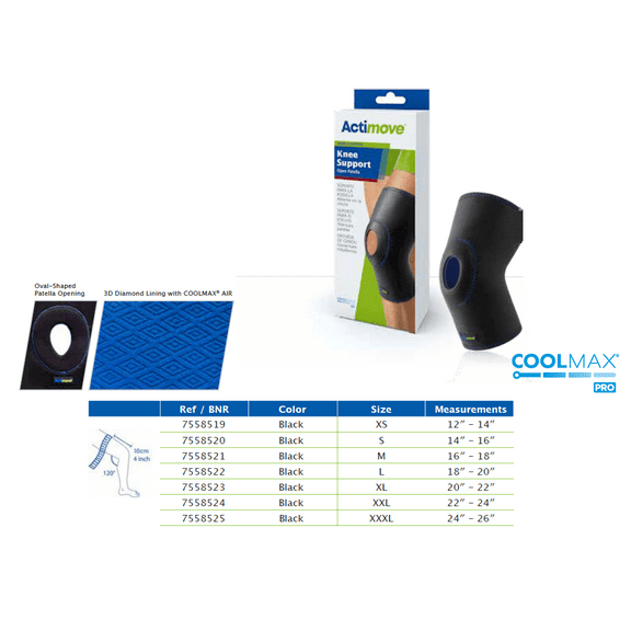 Actimove Knee Support Open Patella 3X-Large Black