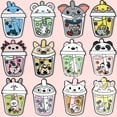 thumbnail image 2 of Broches De Esmalte De Té De Burbujas De Dibujos Animados Panda Unicornio Oso Taza Leche Broche Insignias De Joyería De Animales Divertidos Regalos Para Niños Amigos, 2 of 4