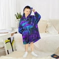 thumbnail image 6 of FORMRS Wearable Blanket Hoodie with Sleeves for Kids Cozy Flannel Sweatshirt, Night Mushrooms Pattern, 6 of 7
