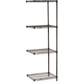 

Nexel Black Epoxy 4 Tier Wire Shelving Add-On Unit 72 W x 21 D x 74 H