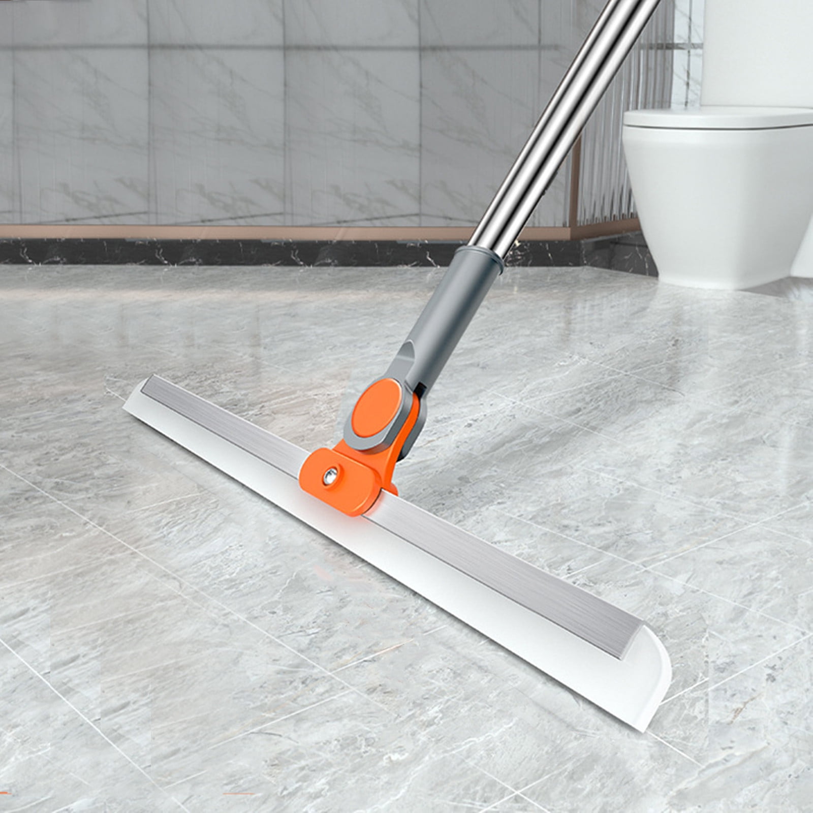 Floor Squeegee with Long Handle, Remove Water Cleaning Silicone Broom