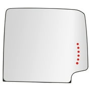 40305 - Fit System Passenger Side Heated Mirror Glass w/ backing plate, Chevy Silverado/ GMC Sierra 1500 14-18, Silverado/ Sierra 2500, 3500 15-18 (towing Mirror top lens, w/ Arrow signal, side lamp)