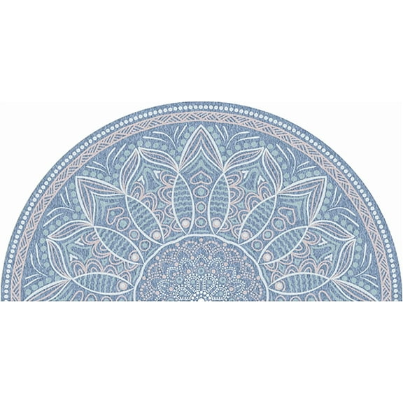 Half Round Door Mat Bath Mat Indoor Entrance Doormat Bohemia 16X24 Wear Resistant Semi Circle Floor Mats Non Slip Absorbent Bathroom Rugs Home Decor Rug for Kitchen.