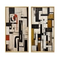 thumbnail image 2 of Designart "Urban Passion Abstract Expression I" Modern Geometric Framed Wall Art Set Of 2 - Modern Black Framed Canvas Set For Living Room Decor, 2 of 6