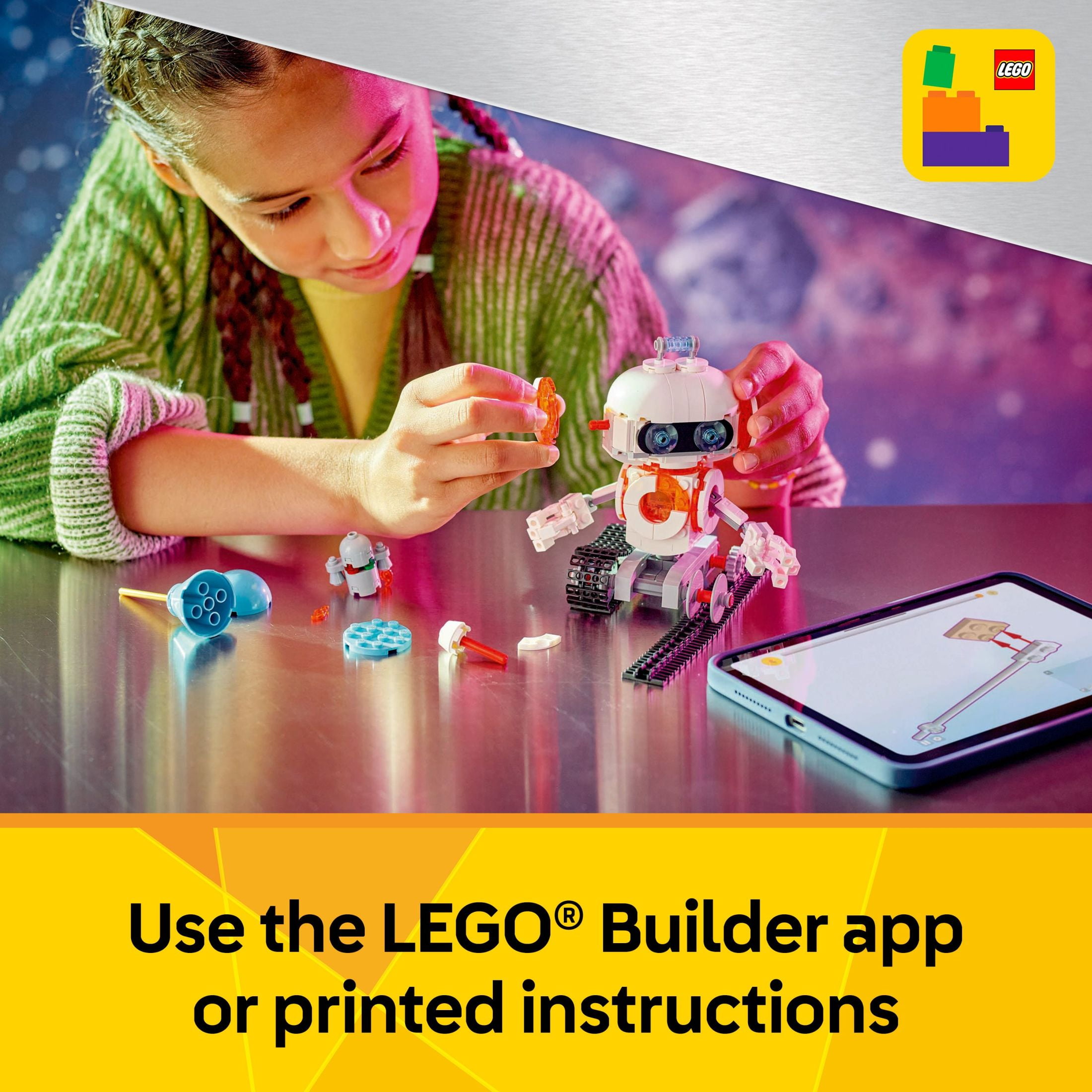 LEGO Creator 3in1 Space Robot Toys - Building Toys W/ 3 Options, Robot, Spaceship, or Robot Dog - Building Kit for Kids, Boys & Girls, Ages 8+ - Gift Ideas for Birthdays - 31164