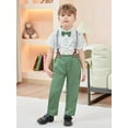 thumbnail image 5 of CARETOO Toddler Boy Clothes Suits Shirt Bowtie Suspender Pants Wedding Formal Outfit Cotton Fabric, 5 of 8