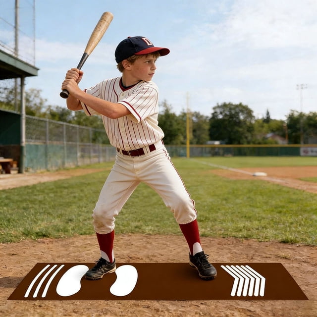 Baseball Training Mat for Hitting and Pitching Practice with and Portable Design