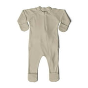 Goumikids Unisex Baby Footie Pajamas Organic Sock Sleeper Clothes, 3-6M Soybean