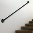 thumbnail image 3 of Iron Handrail Stair Railing Hand Rail Kit 4ft Indoor/Outdoor Black Wall-Mmounted, 3 of 20