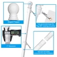 thumbnail image 3 of FIASON 6 FT White Flag Pole Kit with Solar Light & 3x5Ft US Flag, Tangle-Free Rotating Rings, Adjustable Bracket, Heavy Duty Stainless Steel for Outside House Porch, 3 of 10