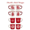 thumbnail image 3 of Bico Holly Jolly Ceramic Mugs, Set of 4, for Coffee, Tea, Drinks, Microwave & Dishwasher Safe, 3 of 3