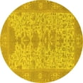 thumbnail image 1 of Ahgly Company Machine Washable Indoor Round Oriental Yellow Traditional Area Rugs, 3' Round, 1 of 4