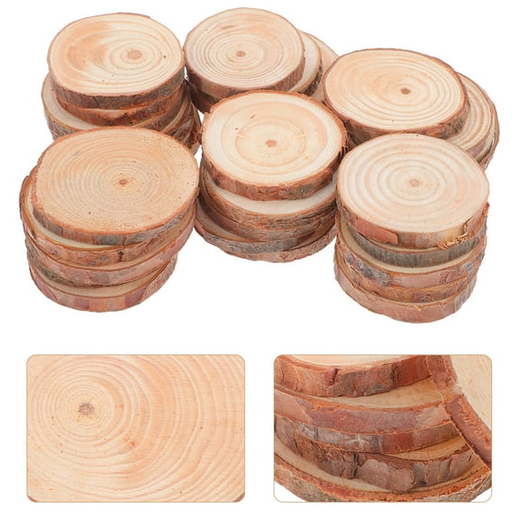 OULII 30pcs Round Wood Boards For Wall Art Natural Wood Slices For Craft Projects