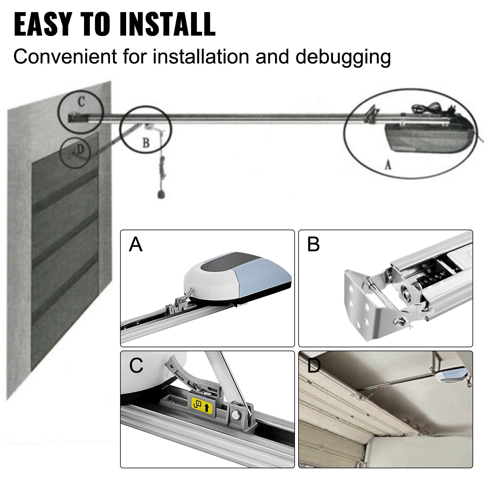 Automatic Garage Door Opener – 800N Chain Drive With Ultra-Quiet DC Motor, Soft Start/Stop, 2 Remotes & Wall Console – Easy Install