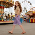 thumbnail image 2 of Tfken Girls Comfortable Pants Elastic Waist Stretchy Trousers Loose Pants With Pockets Fashion Lightweight Drawstring Daily Casual Wear Clothes Size 13-14 Years Purple, 2 of 4