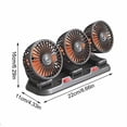 thumbnail image 2 of Ventilador para Auto Lobonbo Tres Cabezas 12V/24V Camión Potente y Silencioso, 2 of 8