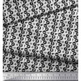 thumbnail image 2 of Soimoi Black Poly Georgette Fabric Airplane,Trophy & Geometric Symbol Printed Fabric 1 Yard 42 Inch Wide, 2 of 3