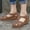 Brown, variant on jsaierl Sandals for Women Wedge Platform Cutout Ankle Strap Summer Casual Cloes-toe Bohemia Gladiator Shoes