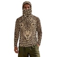 thumbnail image 7 of SEANATIVE Sun Protection Fishing Hoodie for Men, Long Sleeve Hooded Full Coverage Fishing Shirt Workout Camping Running Hooded Top with Mesh Face Mask, S, Leopard Print Brown Beige, 7 of 7