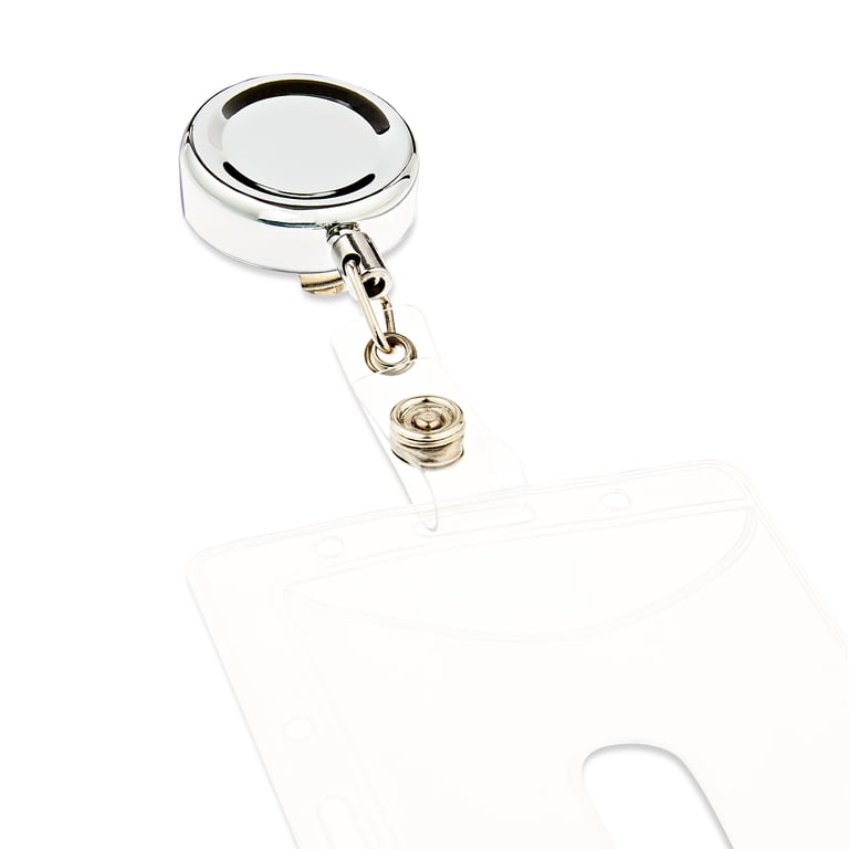 Badge Holder Belt Buckle With Metal Clip And Chain - Silver Oval Leather Badge Case For Cosplay, Role-Play, And Party Props