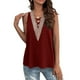 thumbnail image 1 of Camiseta sin mangas con cuello en V profundo y cruzado para mujer, camisa sin mangas holgada con cordones informales, 1 of 8