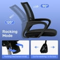 thumbnail image 5 of Lotto Breathable Ergonomic Black Mesh Swivel Office Chair with Lumbar Support, 5 of 21