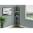 thumbnail image 4 of Contemporary Home Living 61.5" Taupe Brown and Black Contemporary Corner Etagere Bookcase, 4 of 5