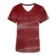 thumbnail image 4 of Fiudx Ofertas Relámpago Top de Trabajo Informal con Cuello En V y Manga Corta Estampado a La Moda para Mujer, 4 of 4