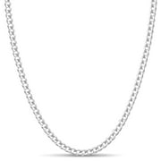 4.5mm 925 Sterling Silver Cuban Curb Link Chain Necklace Italian 26 inch