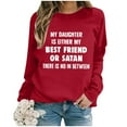 thumbnail image 2 of WEAIXIMIUNG Sweatshirts Col Rond Vintage Mode Décontractée Couleur Unie Manches Longues Imprimé Lettre Col Rond Hoodie, 2 of 5