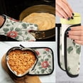 thumbnail image 5 of Yayeee Oven Mitts and Pot Holder Set of 2 Heat Resistant Kitchen Gloves Baking Hot Pad, Red Floral Pattern, 5 of 5