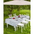 thumbnail image 4 of Fsddascl Marble White Outdoor Tablecloth - 60x102 Inch Rectangle Dining Table Cover, Modern Abstract Art Ink Painting Waterproof Outdoor Table Cloth with Umbrella Hole & Zipper for Picnic/Patio, 4 of 7