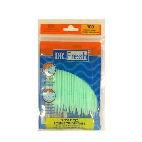 10 Pack Dr. Fresh Dental Floss Picks Soft Bristles Toothpicks 100 Count