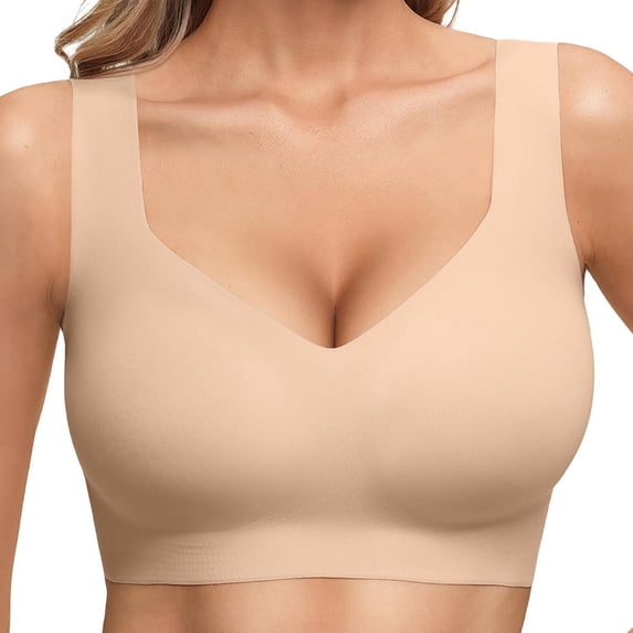 Afdoent Bras for Women Comfortable Seamless Full Coverage Bra for Women Wireless Bras with Soft Support Regular Plus Size