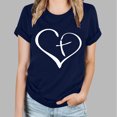 thumbnail image 2 of WREESH Women's Fashion Round Neck Blouse Short Sleeve Blouse with Graphic Print Blue, 2 of 5