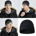 thumbnail image 4 of Winter Beanie Hat Warm Knit Cuffed Plain Toboggan Cap - Carbon gray, 4 of 5