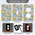 thumbnail image 3 of Yayeee Blank Wall Plate Cover 1-Gang 4.5"x2.7" Home Unused Decorative Outlet, Blue Floral Wave, 3 of 7