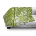 thumbnail image 3 of Leaves Soft Flannel Fleece Blanket, Fresh Summer Branches Leaves of a Tree Epic View from the Ground Growth Botanical Picture, Cozy Plush for Indoor and Outdoor Use, 50" x 60", Green, by Ambesonne, 3 of 6