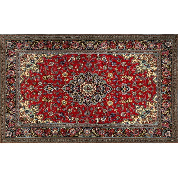Ahgly Company Indoor Rectangle Traditional Saffron Red Medallion Area Rugs, 2' x 5'