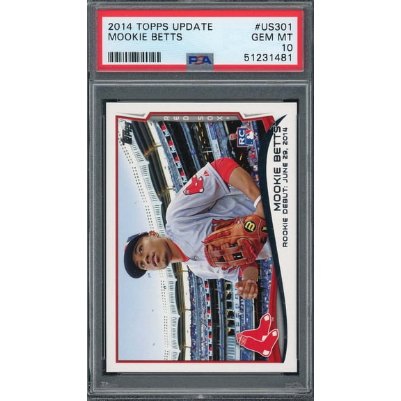Mookie Betts 2014 Topps Update Baseball Rookie Card #US301 Graded PSA 10