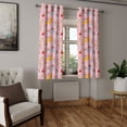 thumbnail image 2 of Ambesonne Cartoon Grommet Curtain, Fairies Music Cheerful Art, 50" x 54", Earth Yellow and Pale Pink, 2 of 6