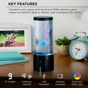Merkury Innovations Jellyfish Night Light Lamp Motion & Multicolor Leds - Easy Mode Switching, USB Powered - 9