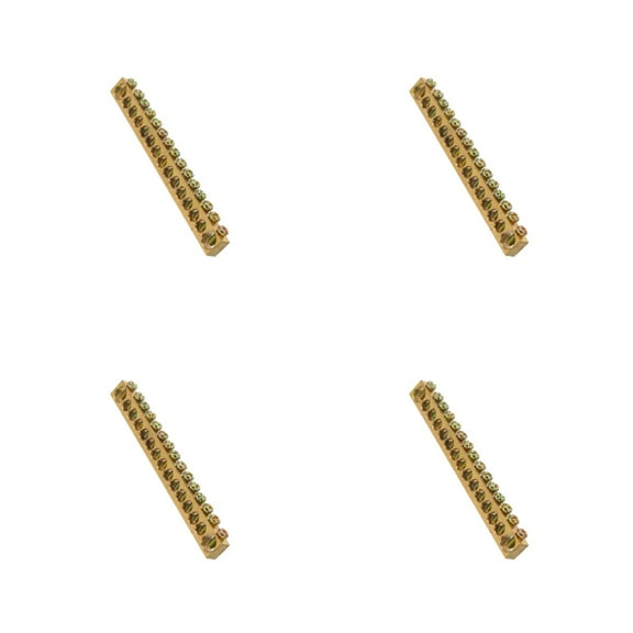 DECOMELODY 4pcs Terminal Block Connector Copper Ground Bar Electrical Bus Bar with 15 Holes for Battery Terminal Positions Grounding Bar