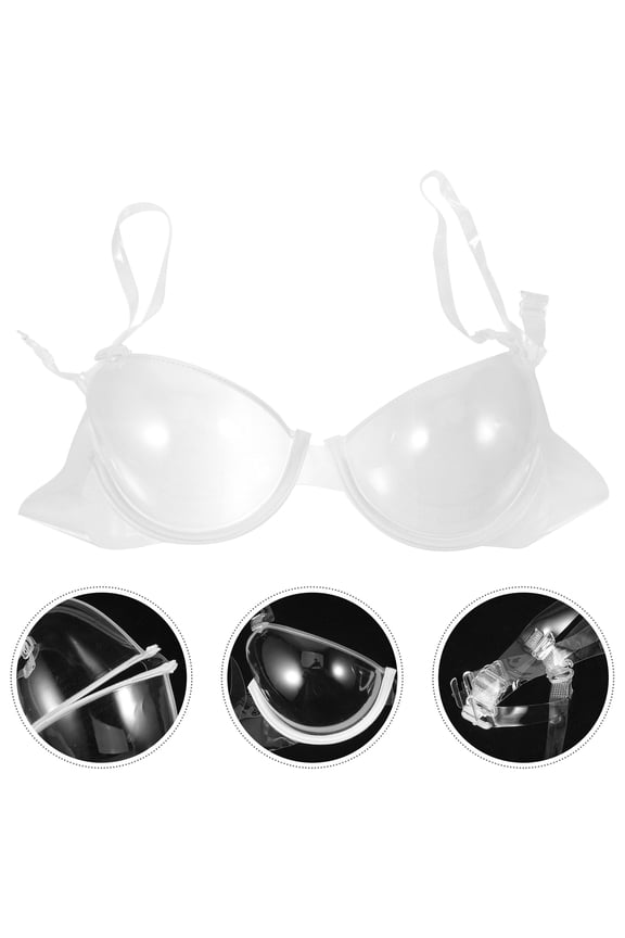 Seethrough Bra Invisible Transparent Bra Spandex Plastic 1Pcs